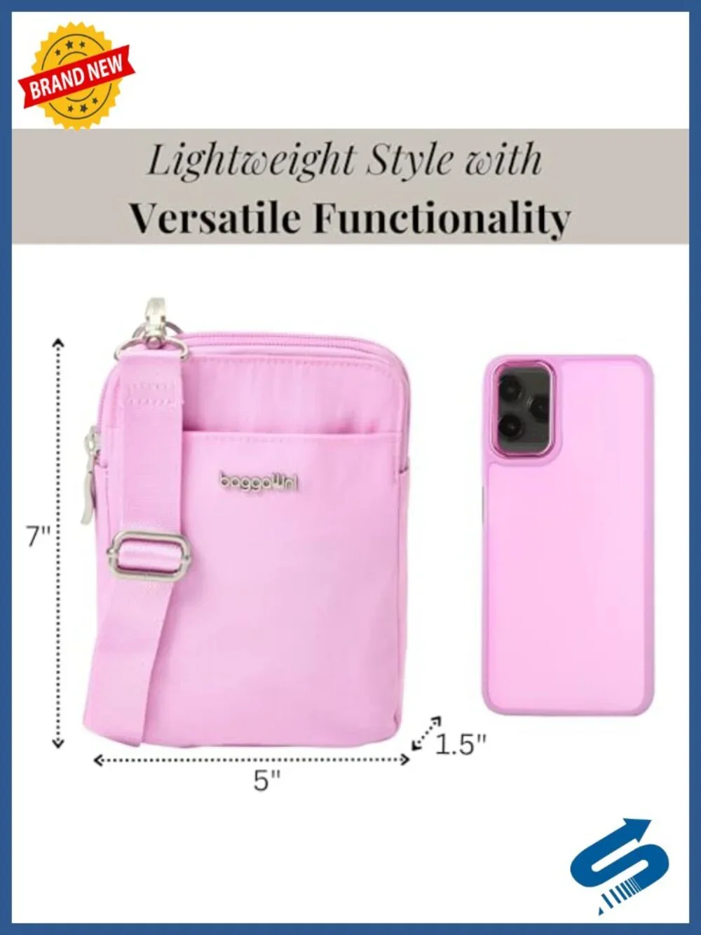 Water-Repellent Nylon RFID Crossbody Bag with Adjustable Strap